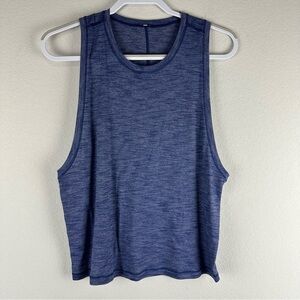 Lululemon Dark Blue Heathered Wide Arm Athletic Athleisure Tank Top Size 2